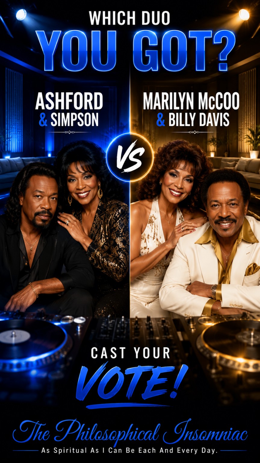Ashford & Simpson vs. Marilyn McCoo & Billy Davis Jr. — Which Duo You Got? — The Philosophical Insomniac graphic.