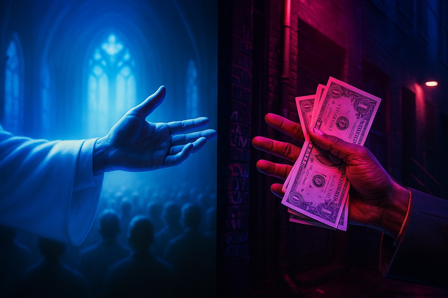 Church and Money — Visual Concept — The Philosophical Insomniac graphic.
