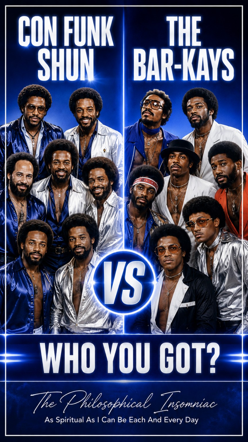 Con Funk Shun vs. The Bar-Kays — Who You Got? — The Philosophical Insomniac graphic.