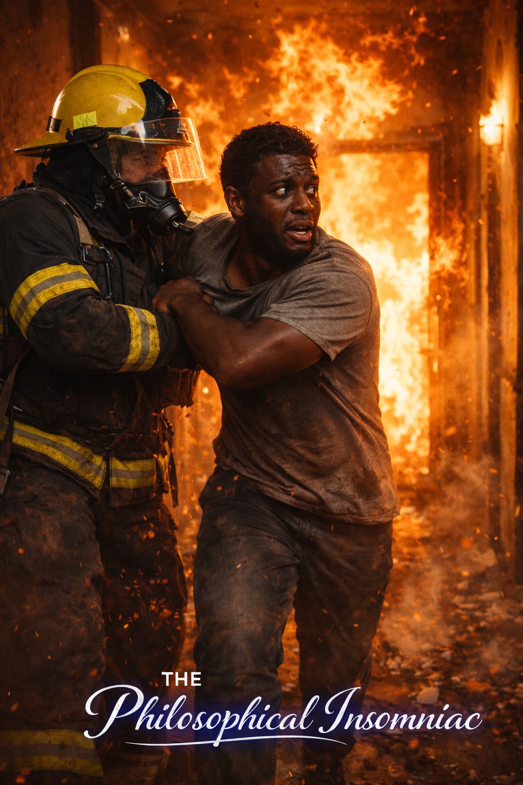 Firefighter Rescue — The Philosophical Insomniac graphic.