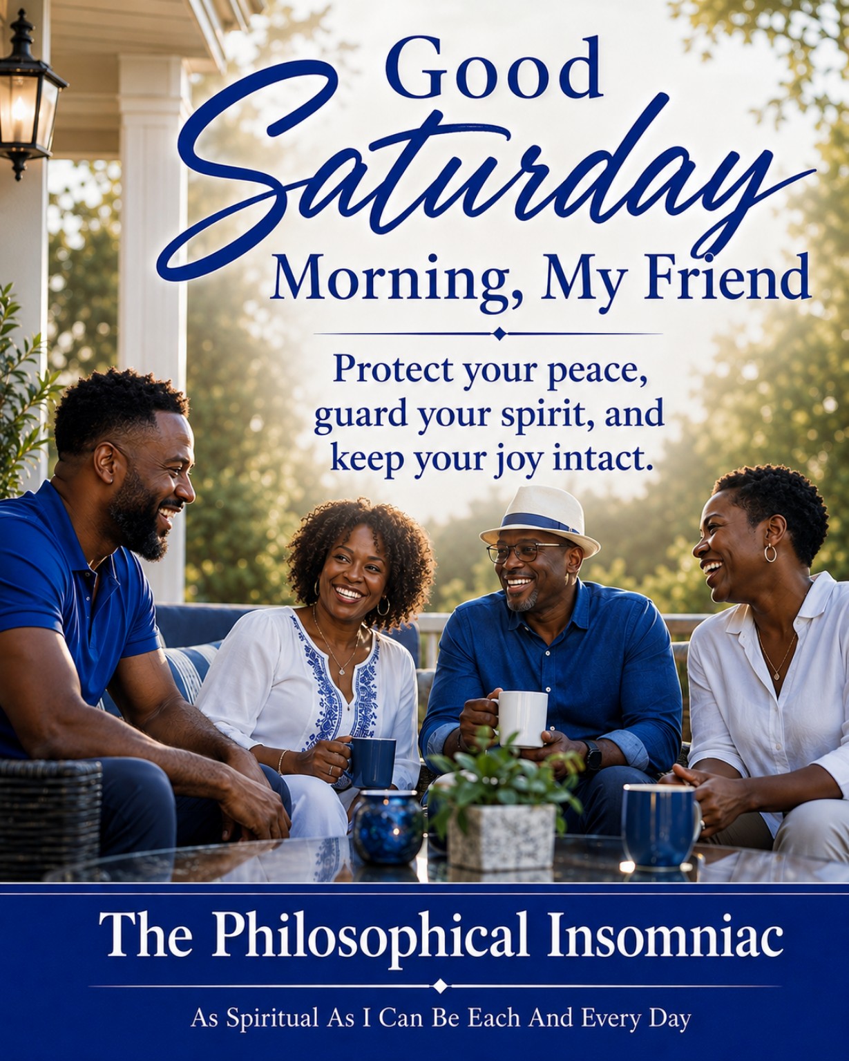 Good Saturday Morning — Protect Your Peace — The Philosophical Insomniac graphic.