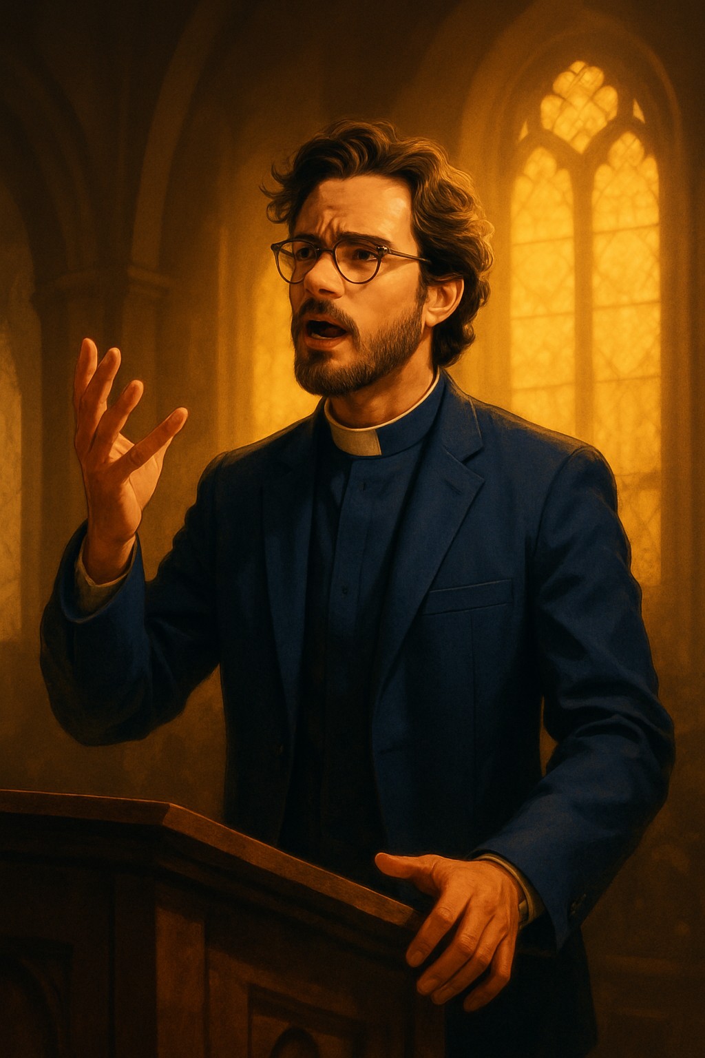 Preacher at the Pulpit — Visual Concept — The Philosophical Insomniac graphic.