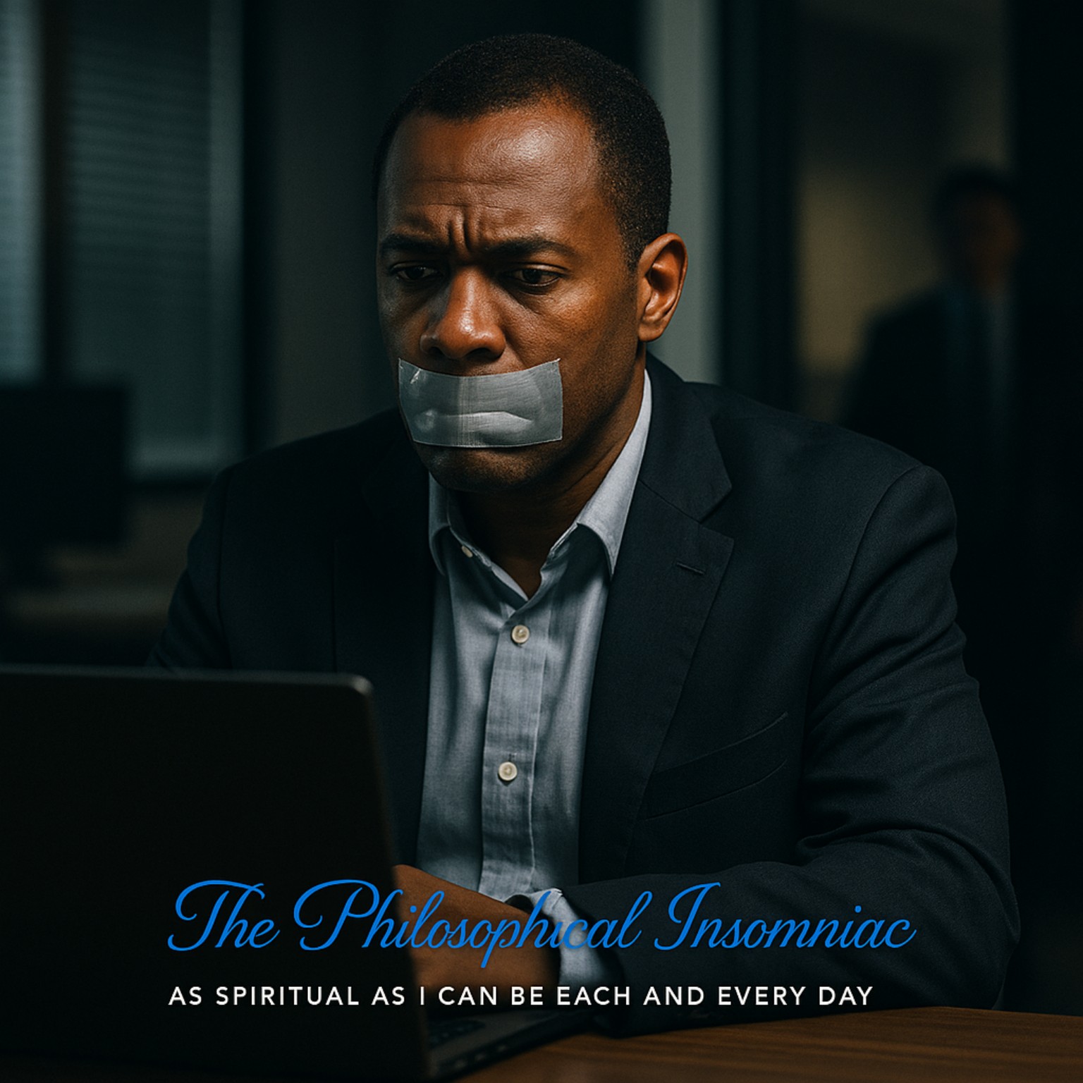 Silenced at the Laptop — The Philosophical Insomniac graphic.
